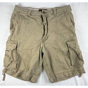 Abercrombie And Fitch Mens Cargo Shorts Y2K Size 33 Vintage Beige